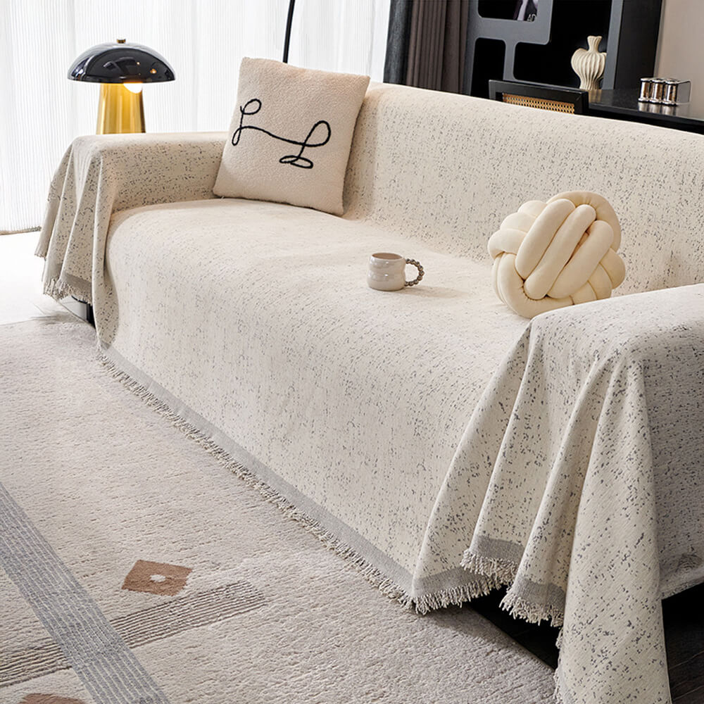 Jeté de canapé housse de canapé moderne minimaliste en chenille anti-rayures pour chats couverture complète