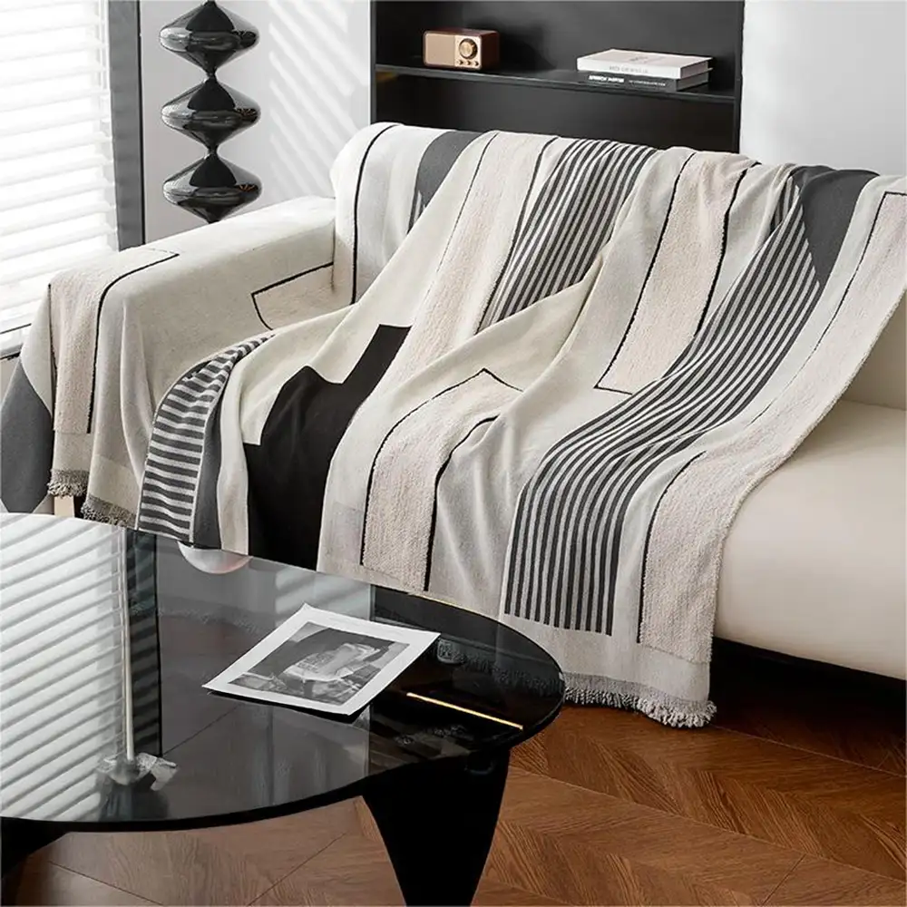 Jeté de canapé plaid pour canapé multifonctionnelle en chenille résistant aux rayures - Image 10