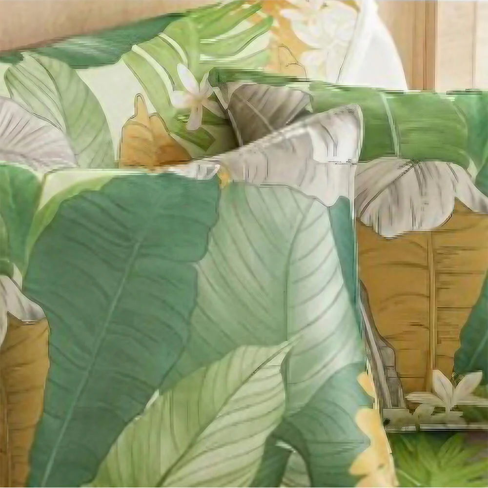 Housse de Canapé Sectionnelle Anti-dérapante à Feuilles Tropicales - Image 8
