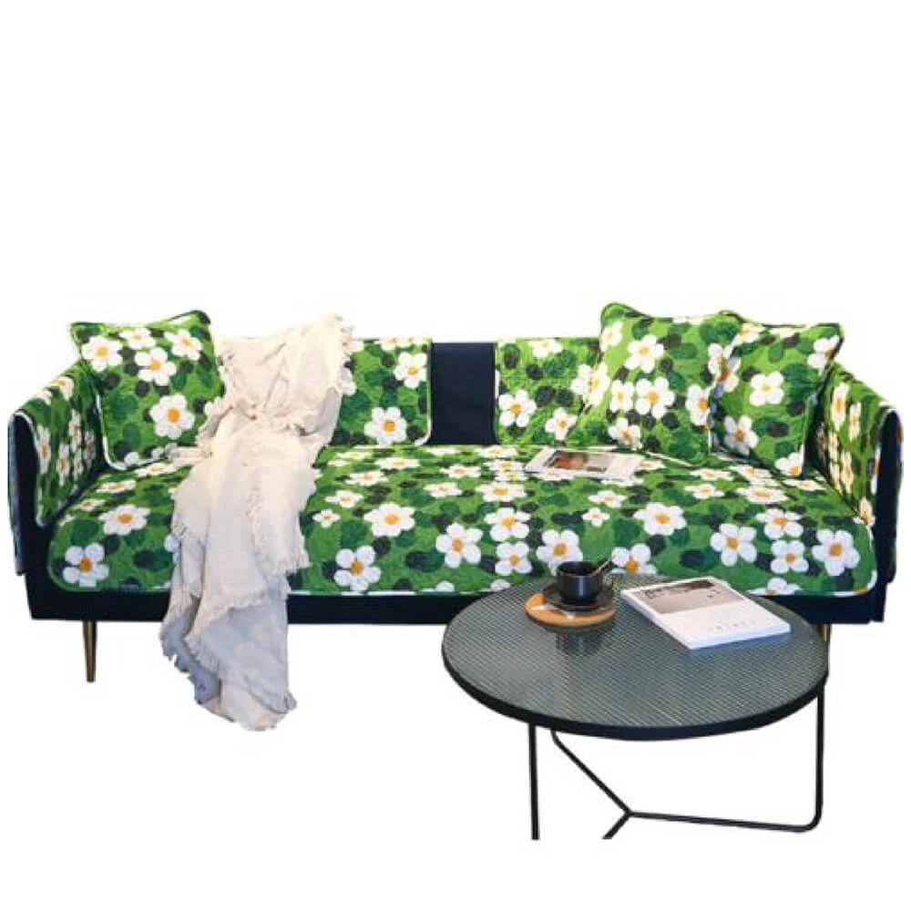 Housse de canapé super douce anti-griffures à motif floral - Image 9