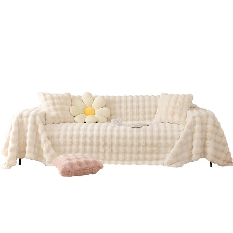 Jeté de canapé housse de canapé ultra douce en fausse fourrure de lapin respectueuse de la peau - Image 12