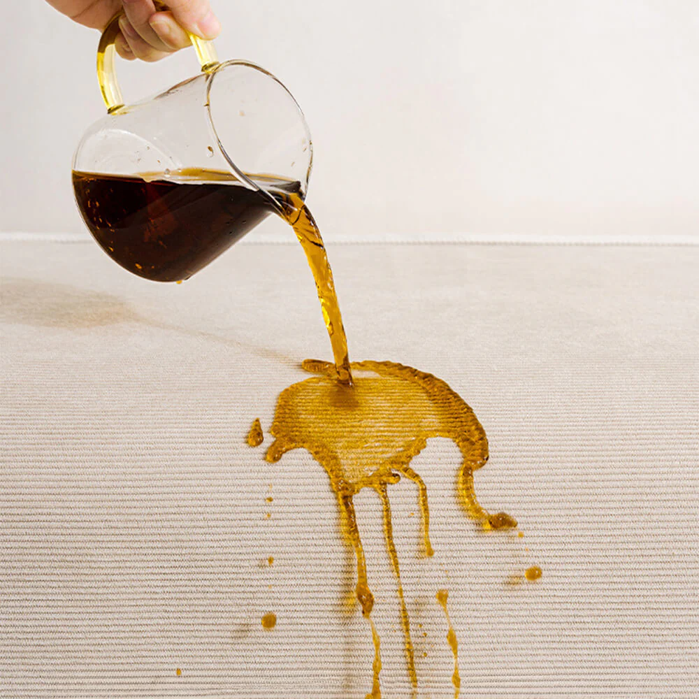 Housse de canapé velours côtelé doux toutes saisons imperméable anti-rayures avec pompons - Image 2