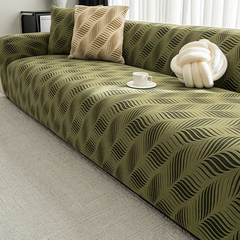Housse de canapé extensible en jacquard polaire épais anti-rayures - Image 3