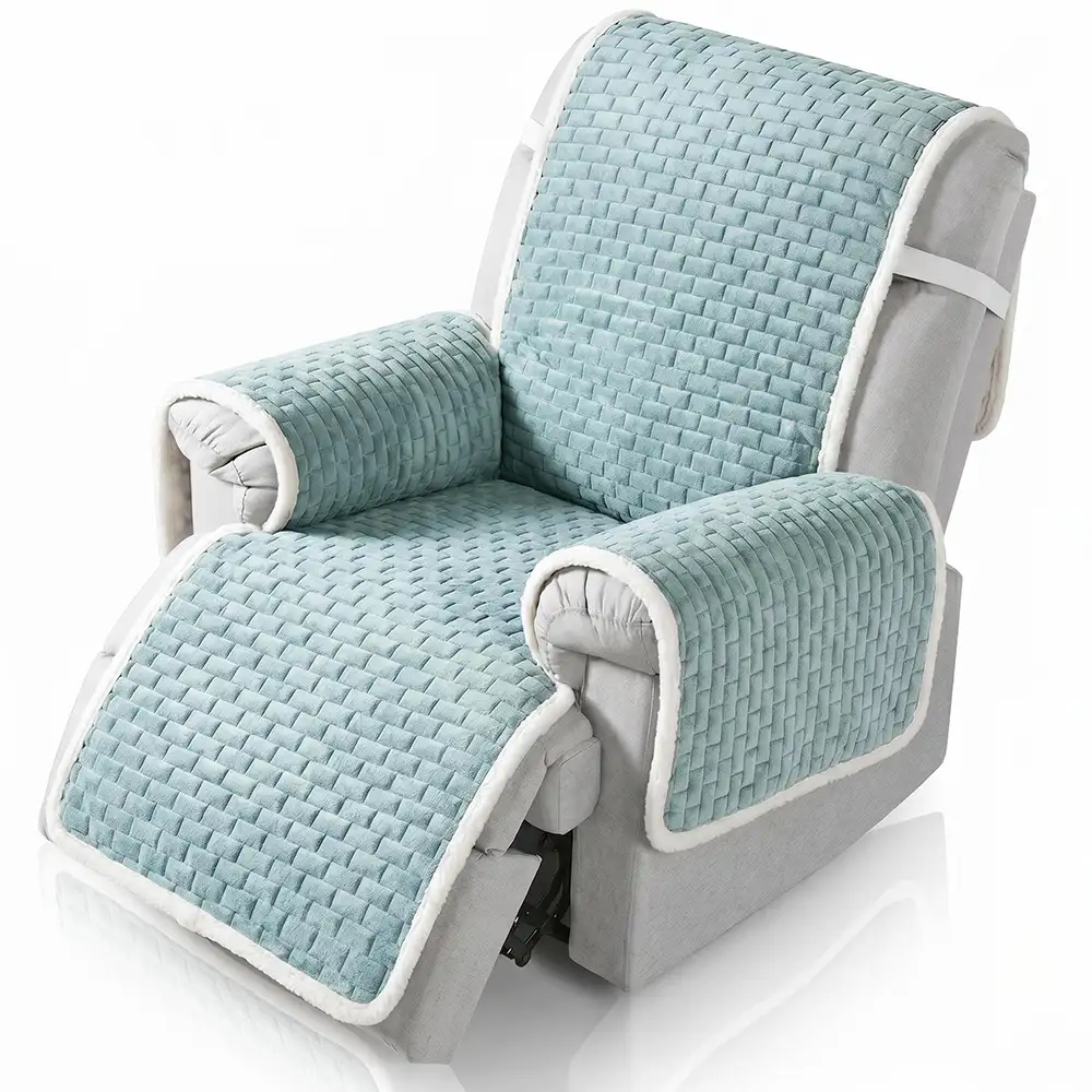 Housse de fauteuil de Canapé inclinable en peluche résistante aux rayures avec sangles élastiques - Image 16
