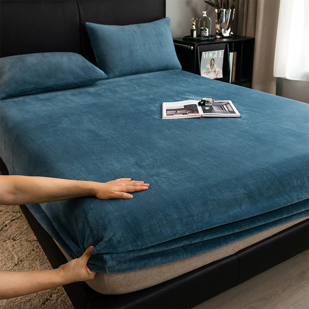 Housse de matelas en velours de lait uni - Image 11