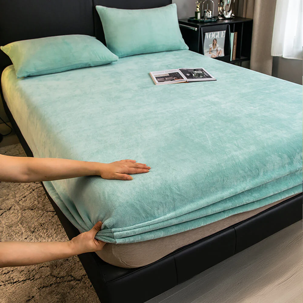 Housse de matelas en velours de lait uni - Image 12