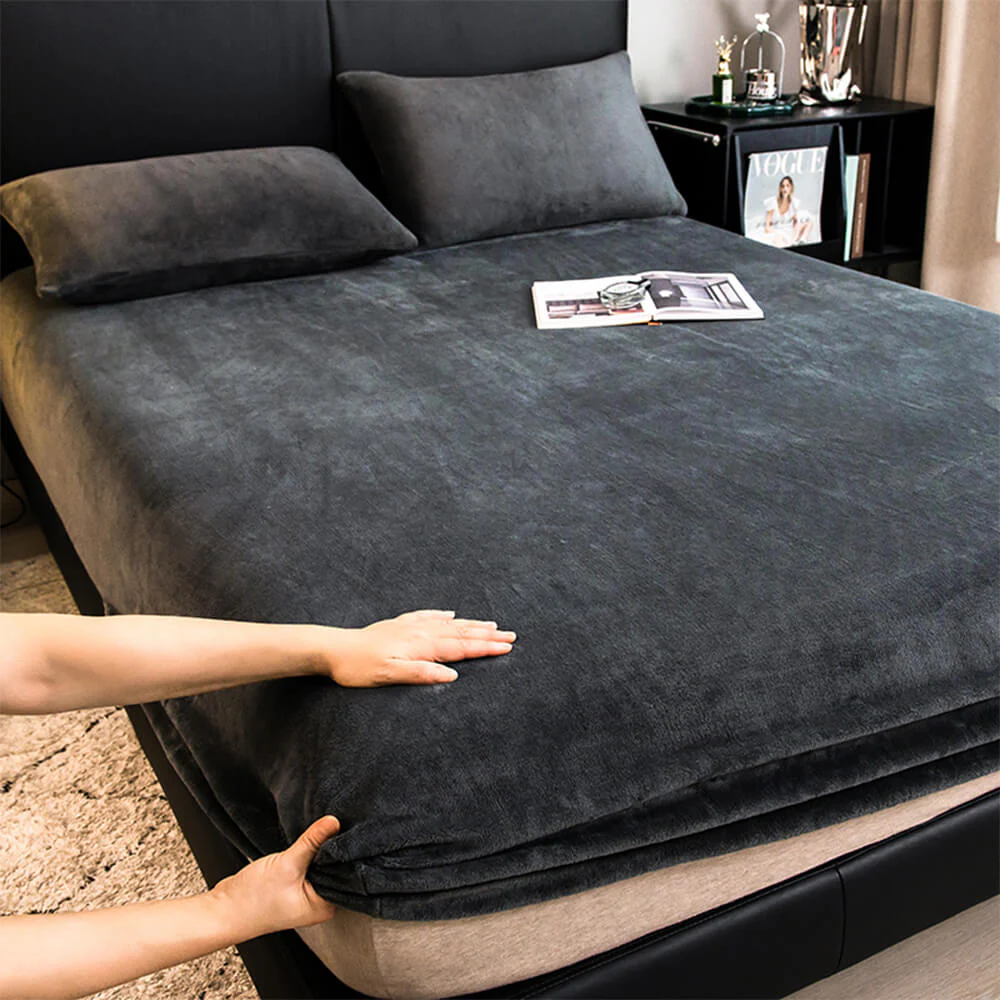 Housse de matelas en velours de lait uni - Image 13
