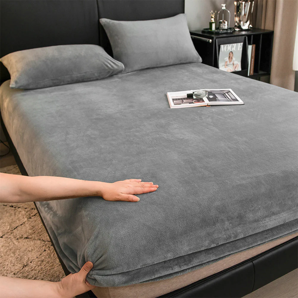 Housse de matelas en velours de lait uni - Image 15