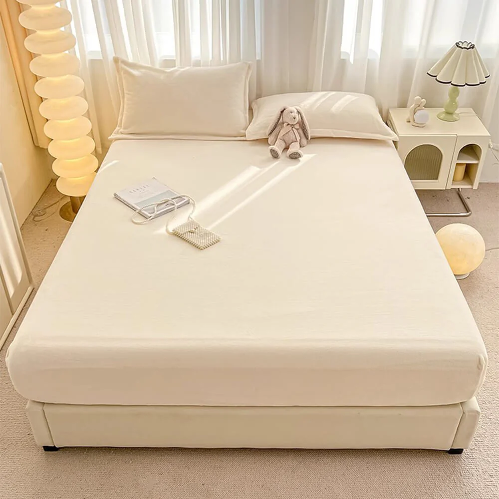 Housse de matelas en velours de lait uni - Image 2