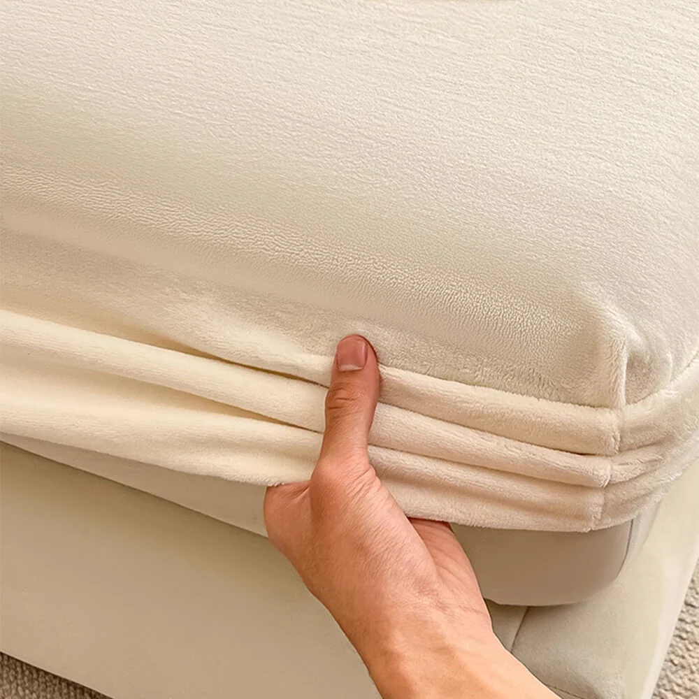 Housse de matelas en velours de lait uni - Image 4