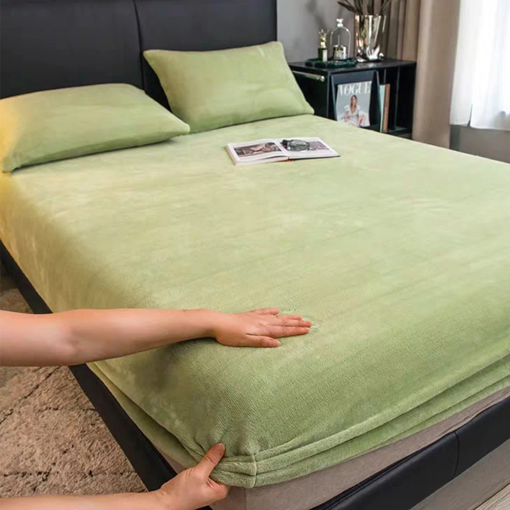 Housse de matelas en velours de lait uni - Image 8