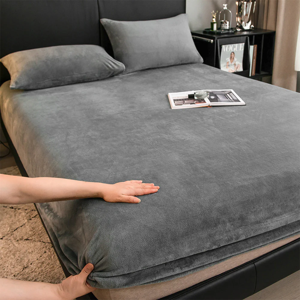 Housse de matelas en velours de lait uni - Image 9