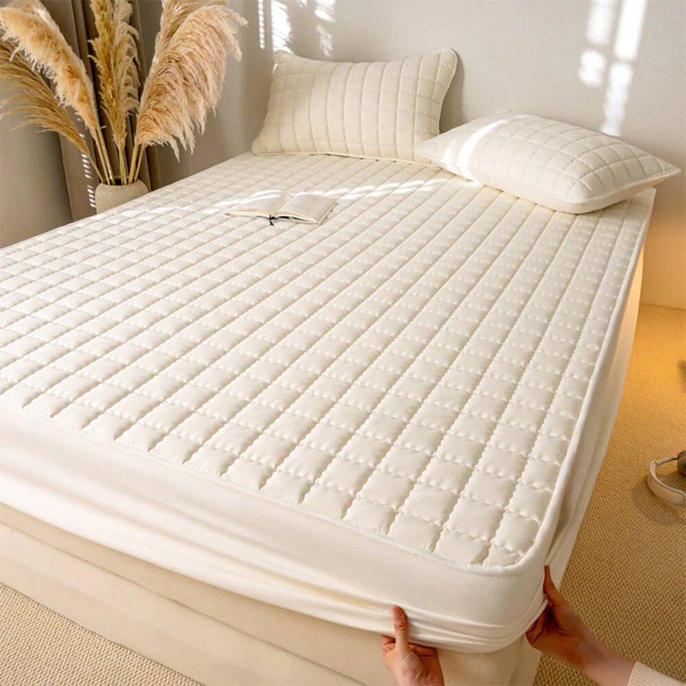 Housse de matelas élégante carrée respirante imperméable antibactérienne - Image 4