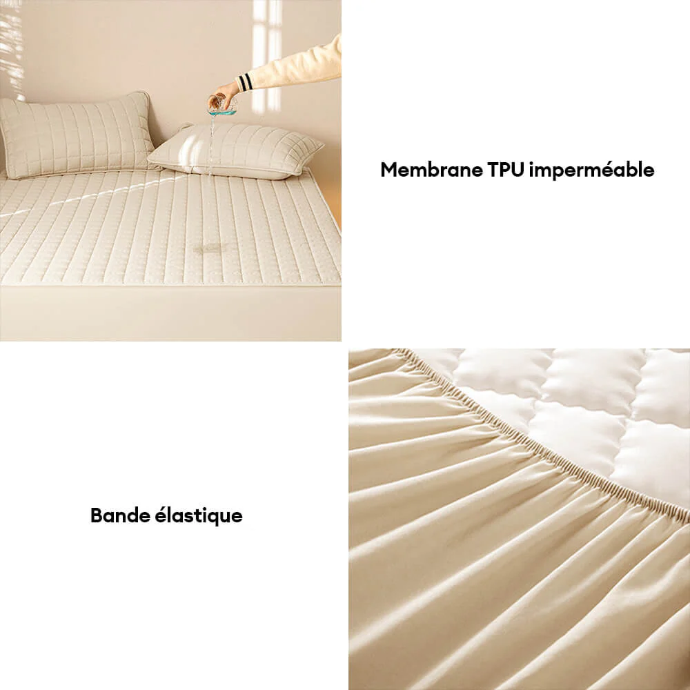 Housse de matelas élégante carrée respirante imperméable antibactérienne - Image 6