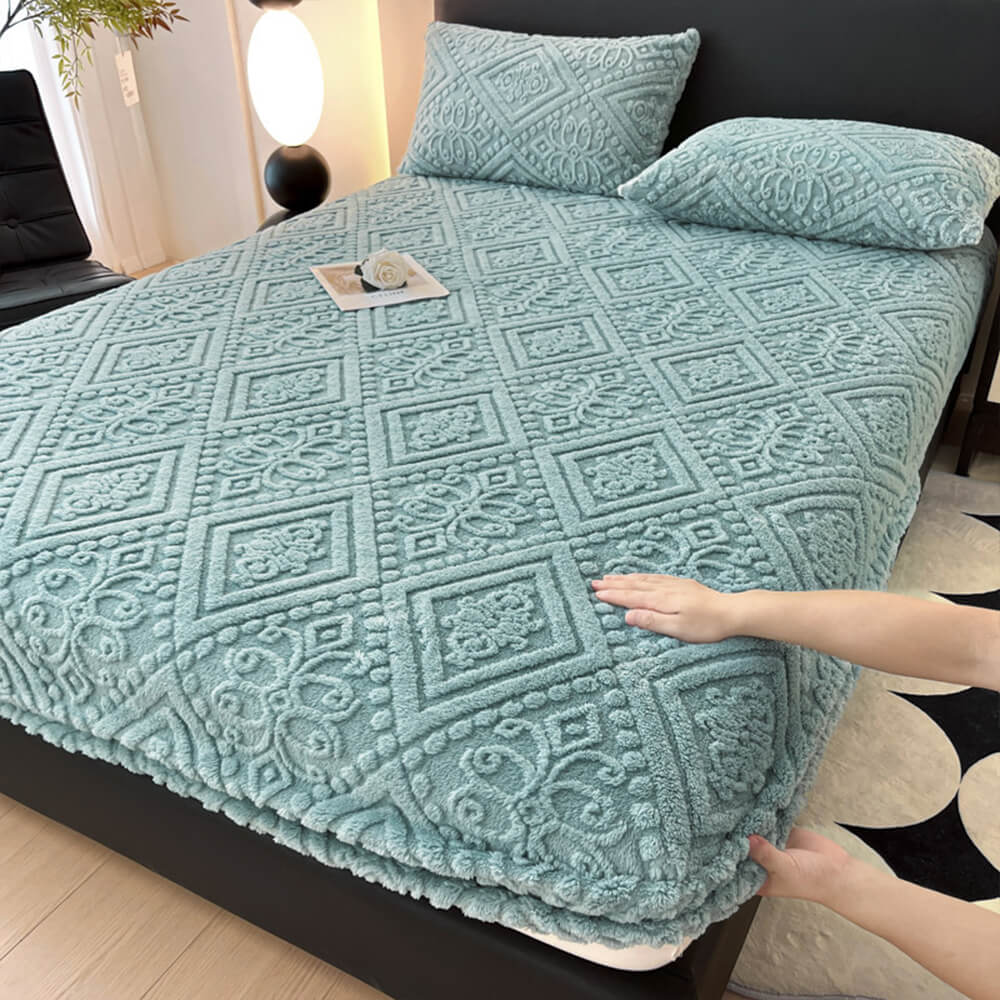 Housse de matelas en velours de lait chaud gaufré de style baroque - Image 11