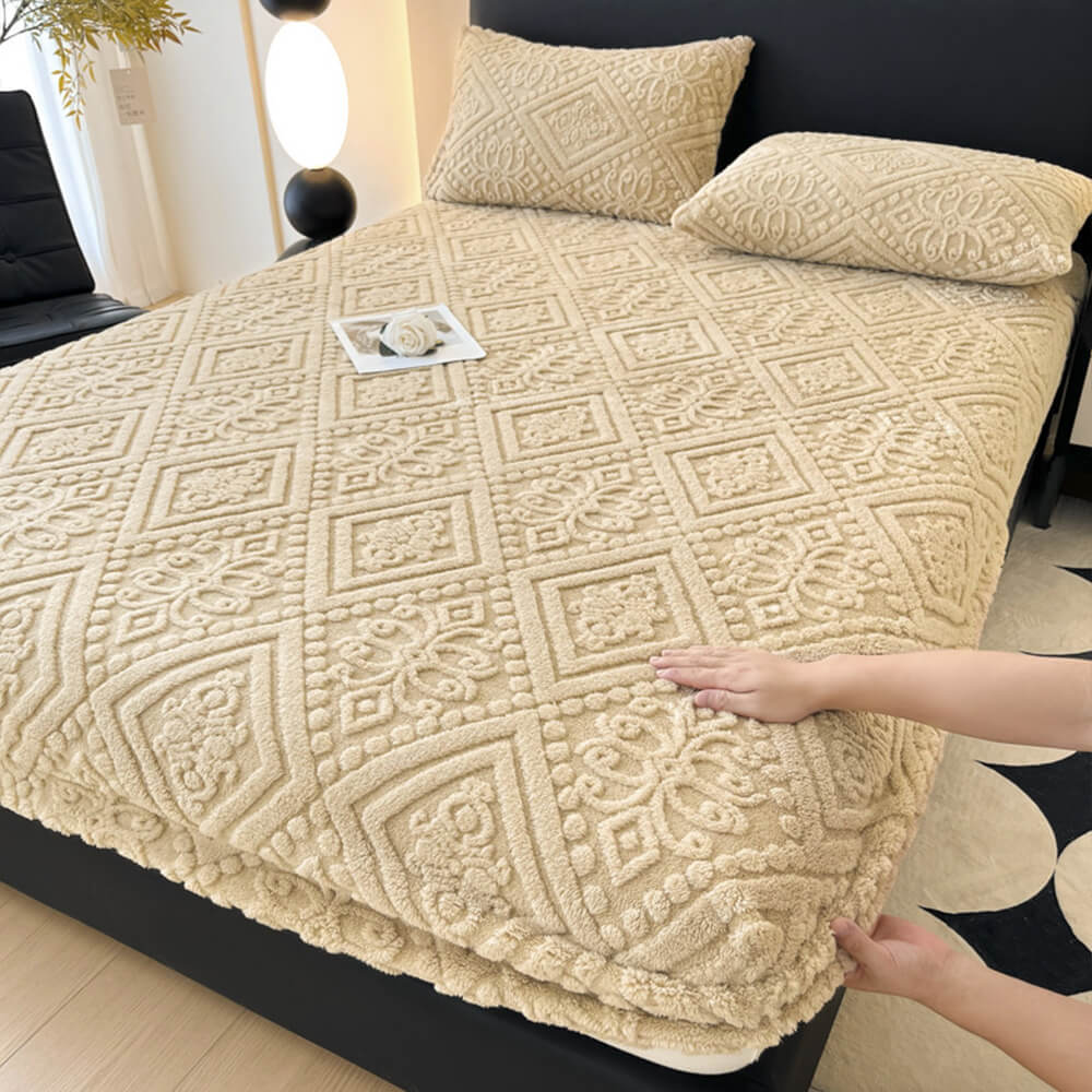 Housse de matelas en velours de lait chaud gaufré de style baroque - Image 12