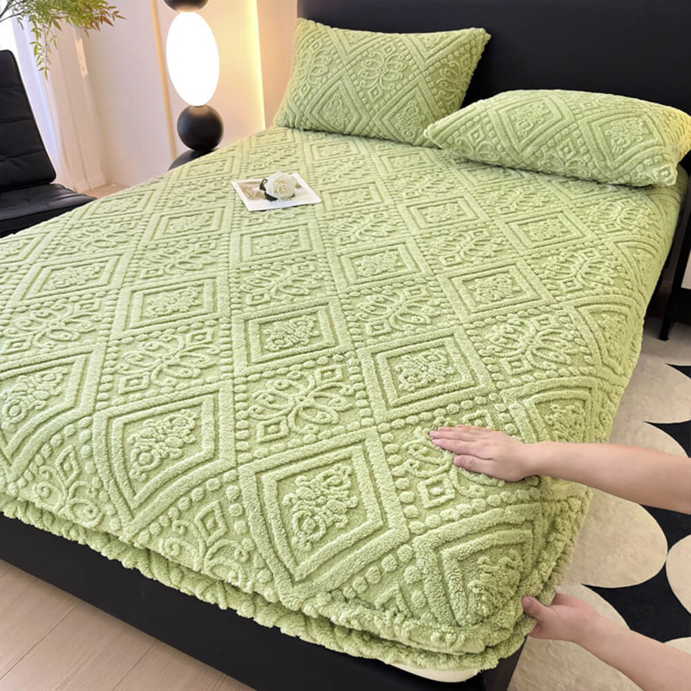 Housse de matelas en velours de lait chaud gaufré de style baroque - Image 13