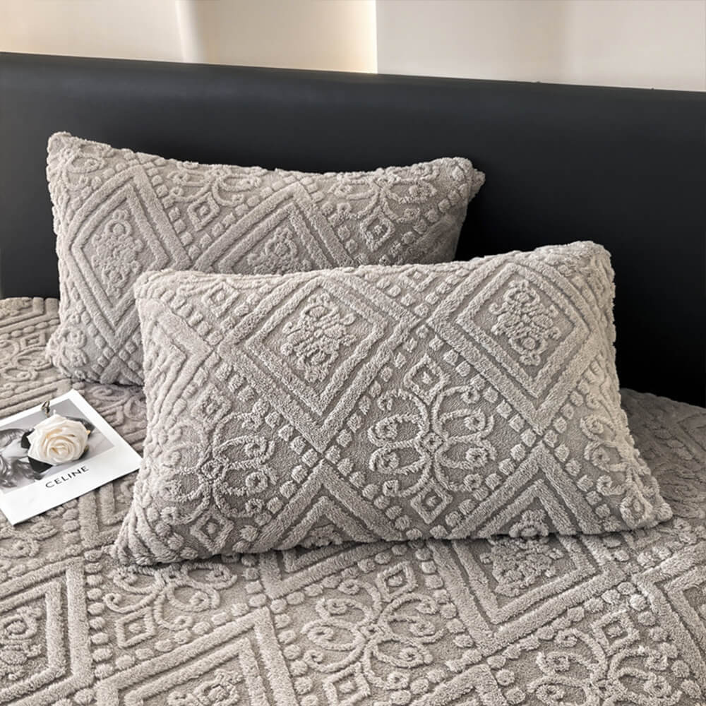 Housse de matelas en velours de lait chaud gaufré de style baroque - Image 8