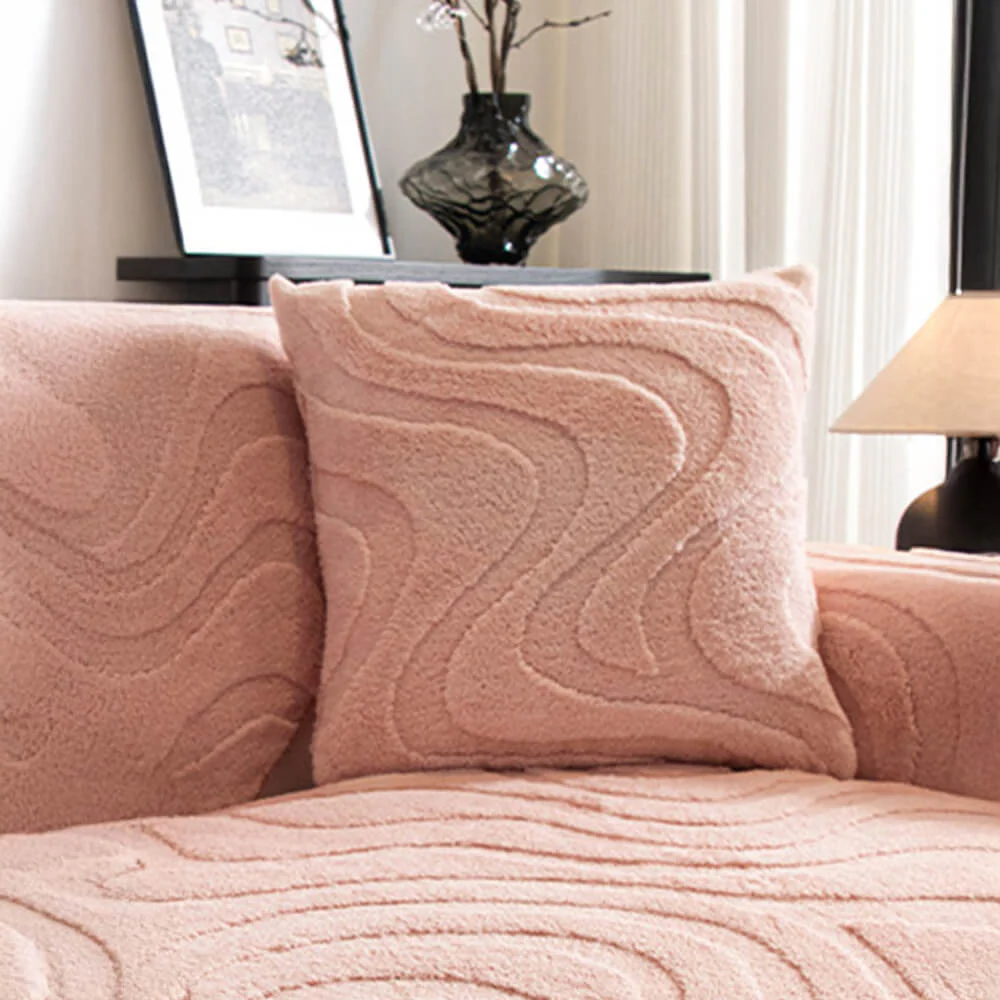 Housse de protection de canapé antidérapante en jacquard incurvé en peluche chaude - Image 10