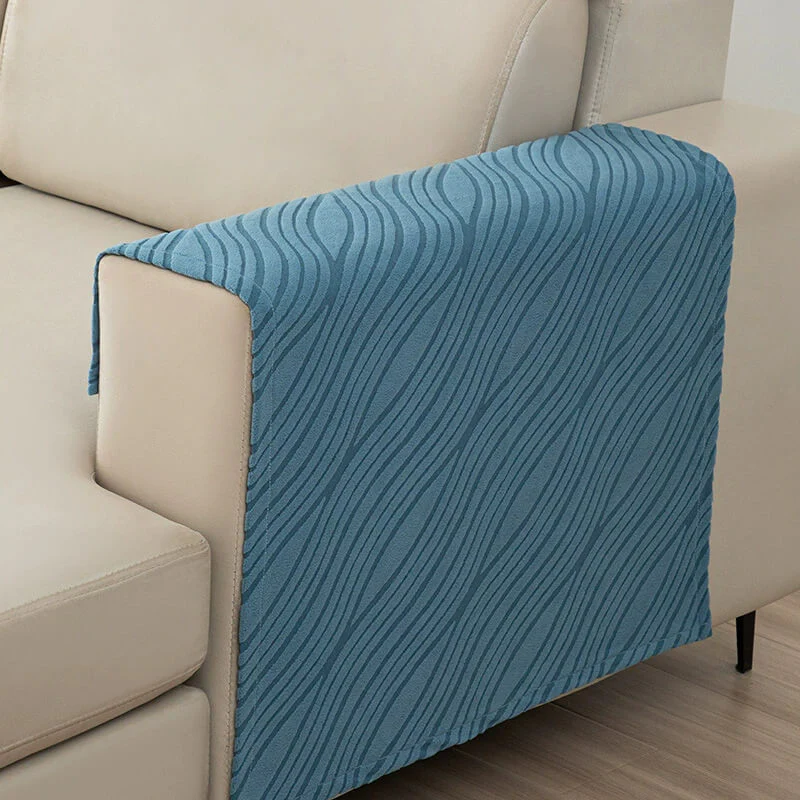 Housse de protection de canapé douce pelucheuse et antidérapante avec coussins repose-bras - Image 3