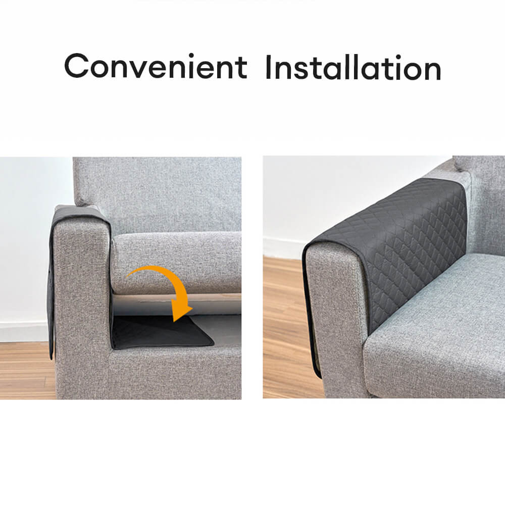Housse de protection de canapé douce pelucheuse et antidérapante avec coussins repose-bras - Image 8