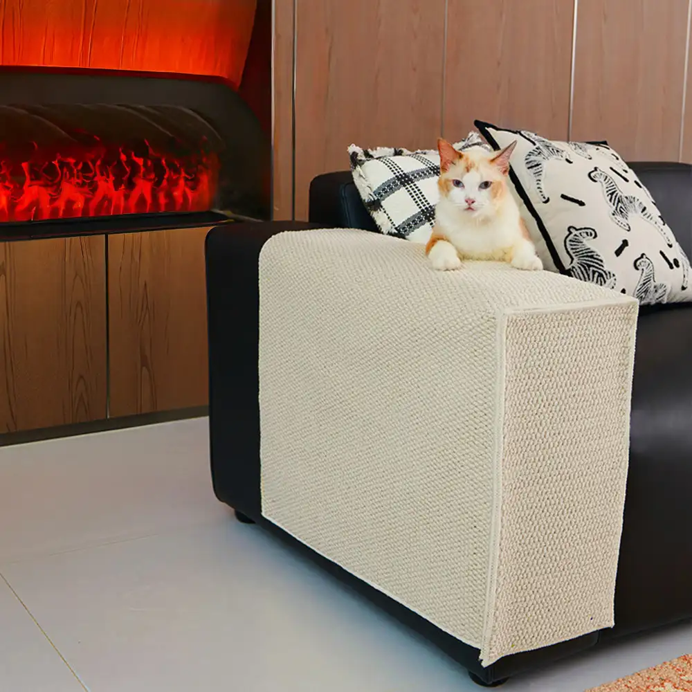 Housse de protection pour accoudoirs de canapé résistante aux griffes en sisal faux pour chats - Image 10