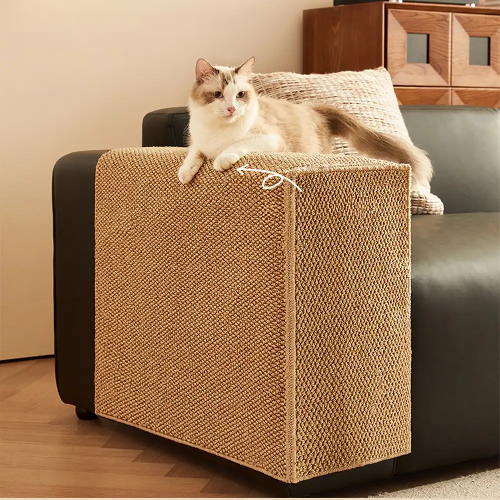 Housse de protection pour accoudoirs de canapé résistante aux griffes en sisal faux pour chats - Image 9