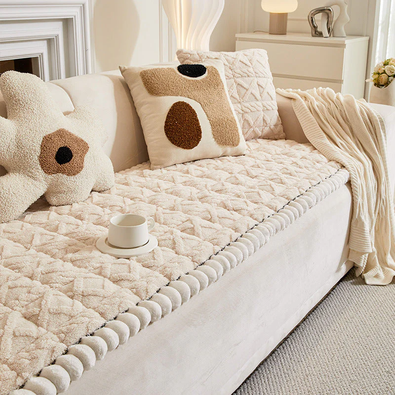 Housse de protection pour canapé carrée en peluche douce antidérapante - Image 8