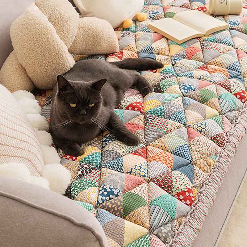 Housse de protection pour canapé en coton patchwork - Image 2