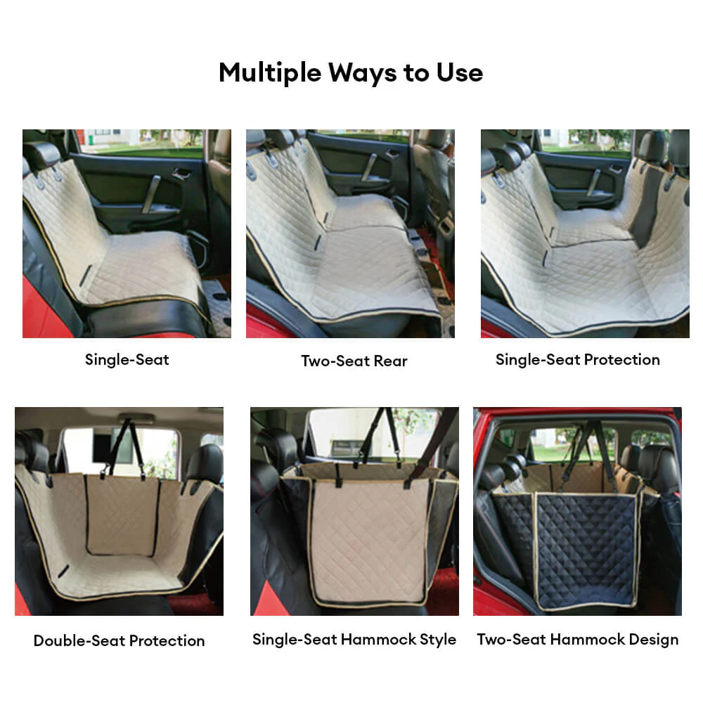 Housse de siège arrière imperméable et multifonction pour chien convertible pour voiture - Image 5