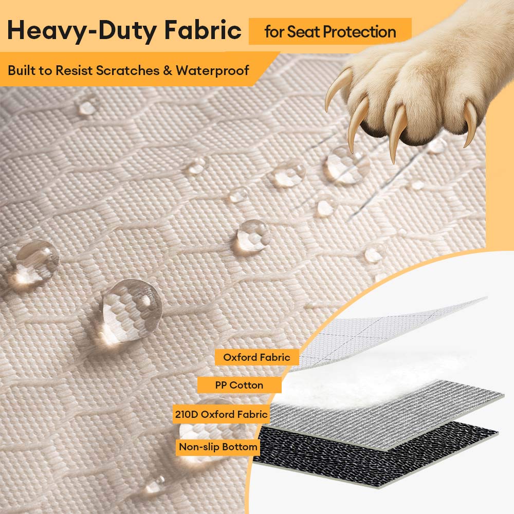 Housse de siège arrière imperméable et multifonction pour chien convertible pour voiture - Image 6