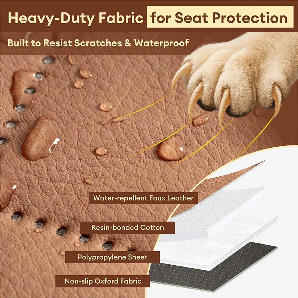 Housse de siège auto pour chien en simili cuir premium résistante à l'eau - RideProtector - Image 4