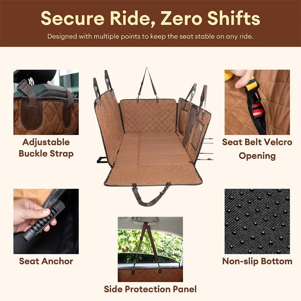Housse de siège auto pour chien en simili cuir premium résistante à l'eau - RideProtector - Image 5