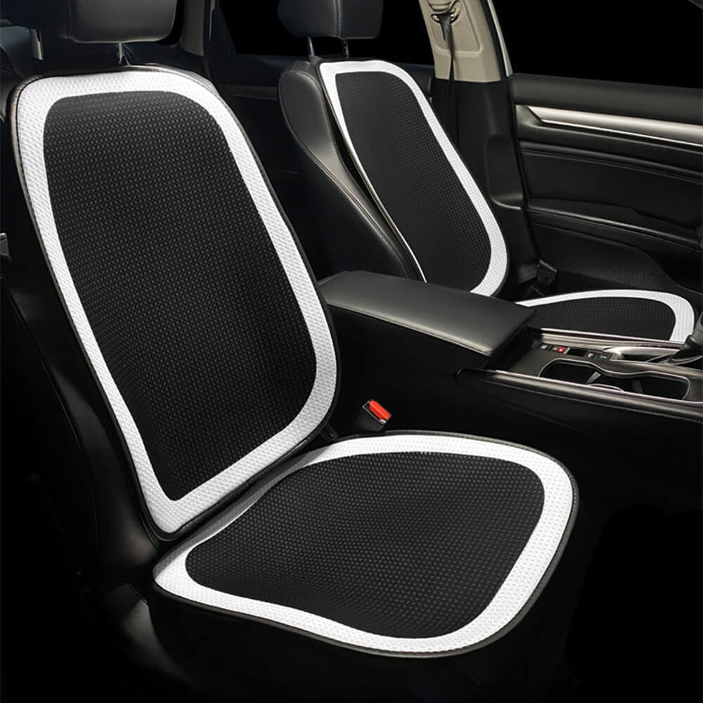 Housse de siège de voiture en maille respirante à damier de luxe ensemble complet - Image 10