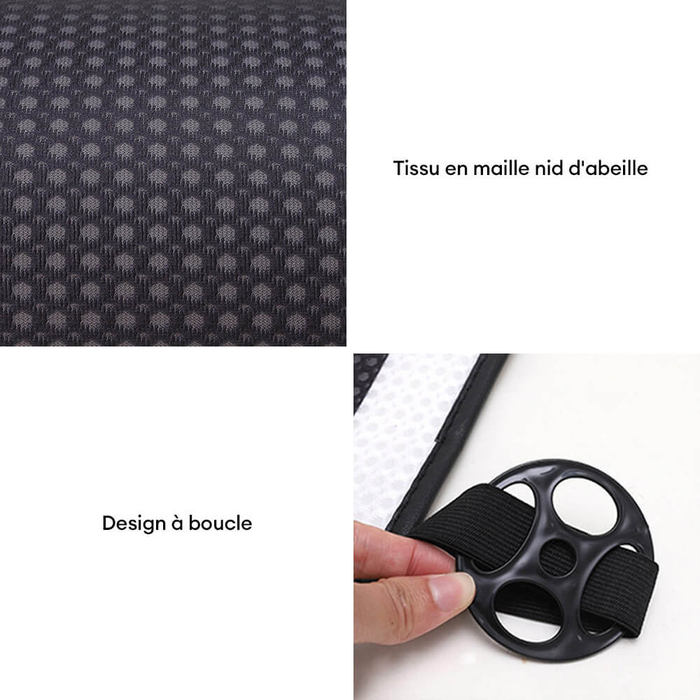 Housse de siège de voiture en maille respirante à damier de luxe ensemble complet - Image 4