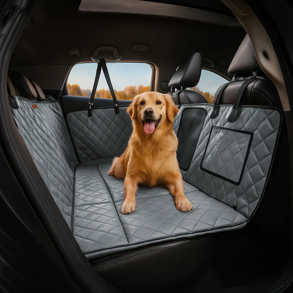 Housse de siège auto hamac pour chien en similicuir haut de gamme déperlante-RideProtector - Image 12