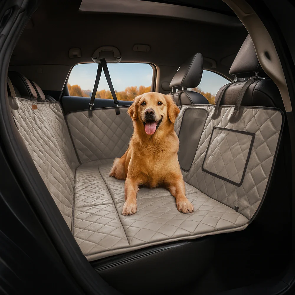 Housse de siège auto hamac pour chien en similicuir haut de gamme déperlante-RideProtector - Image 13