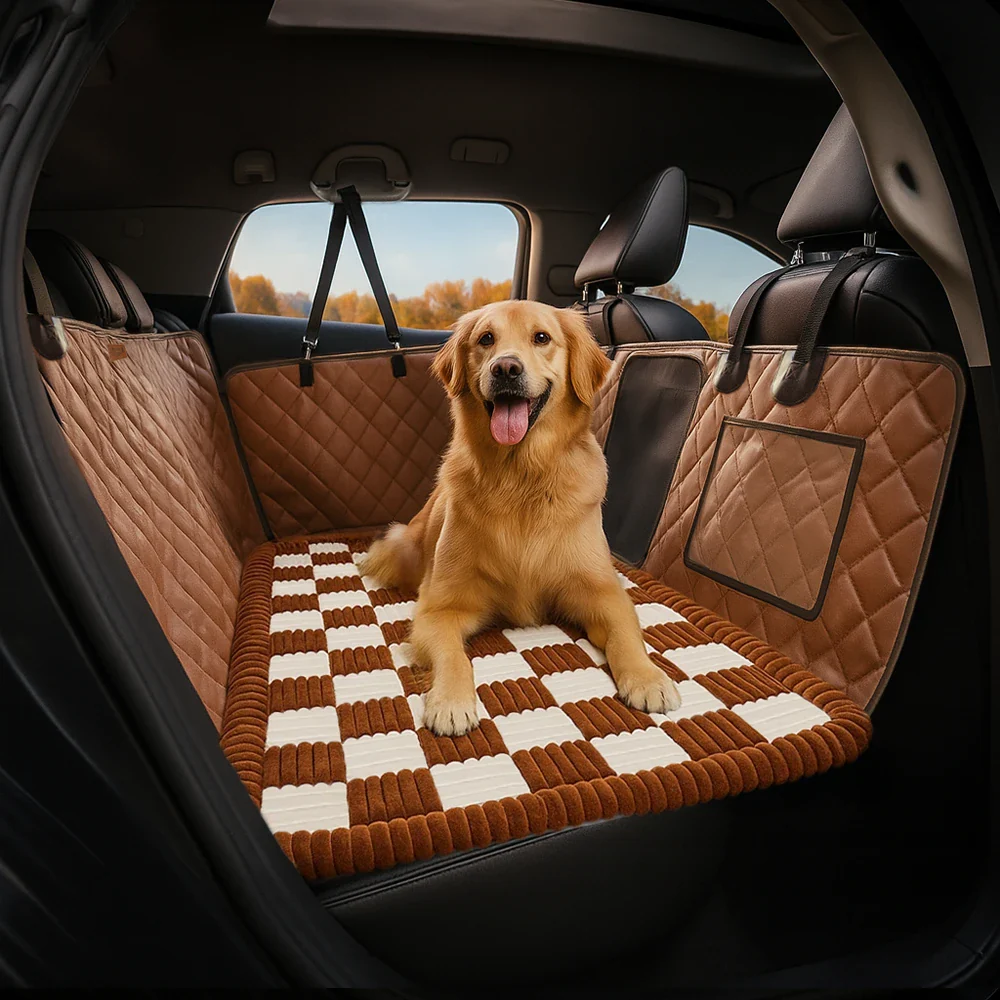 Housse de siège auto hamac pour chien en similicuir haut de gamme déperlante-RideProtector - Image 14