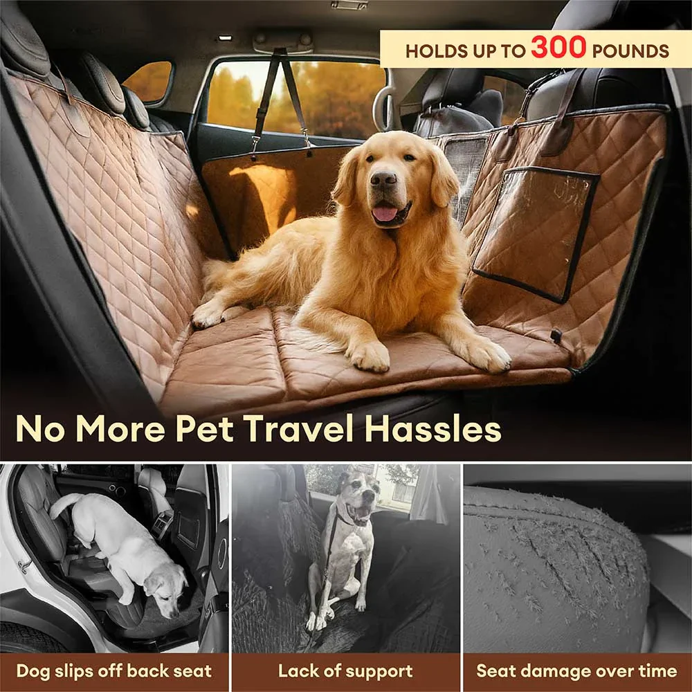 Housse de siège auto hamac pour chien en similicuir haut de gamme déperlante-RideProtector - Image 2