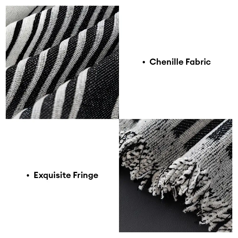 Jeté de canapé Housse de Canapé durable en chenille à rayures géométriques - Image 5