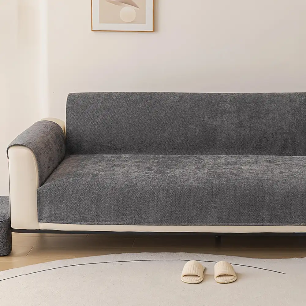 Housse fauteuil de canapé 3 places en chenille résistant aux rayures, durable, déperlant et antidérapant. - Image 15