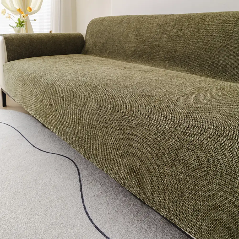Housse fauteuil de canapé 3 places en chenille résistant aux rayures, durable, déperlant et antidérapant. - Image 17