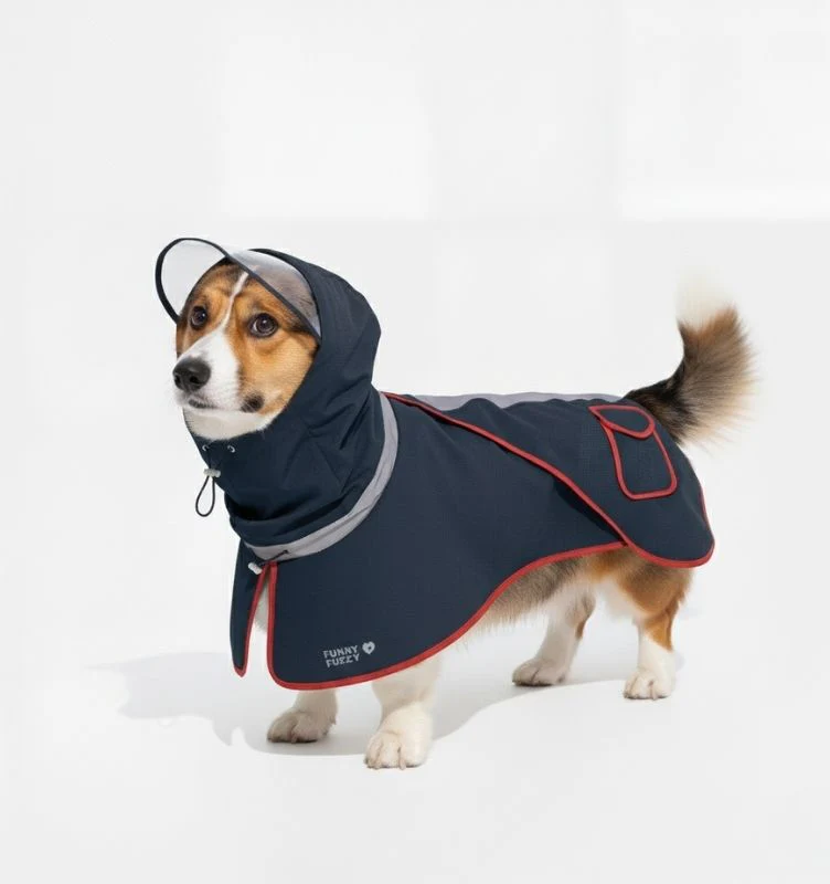 Imperméable réfléchissant réglable avec poche pour chien et maître - Restez au sec - Image 24