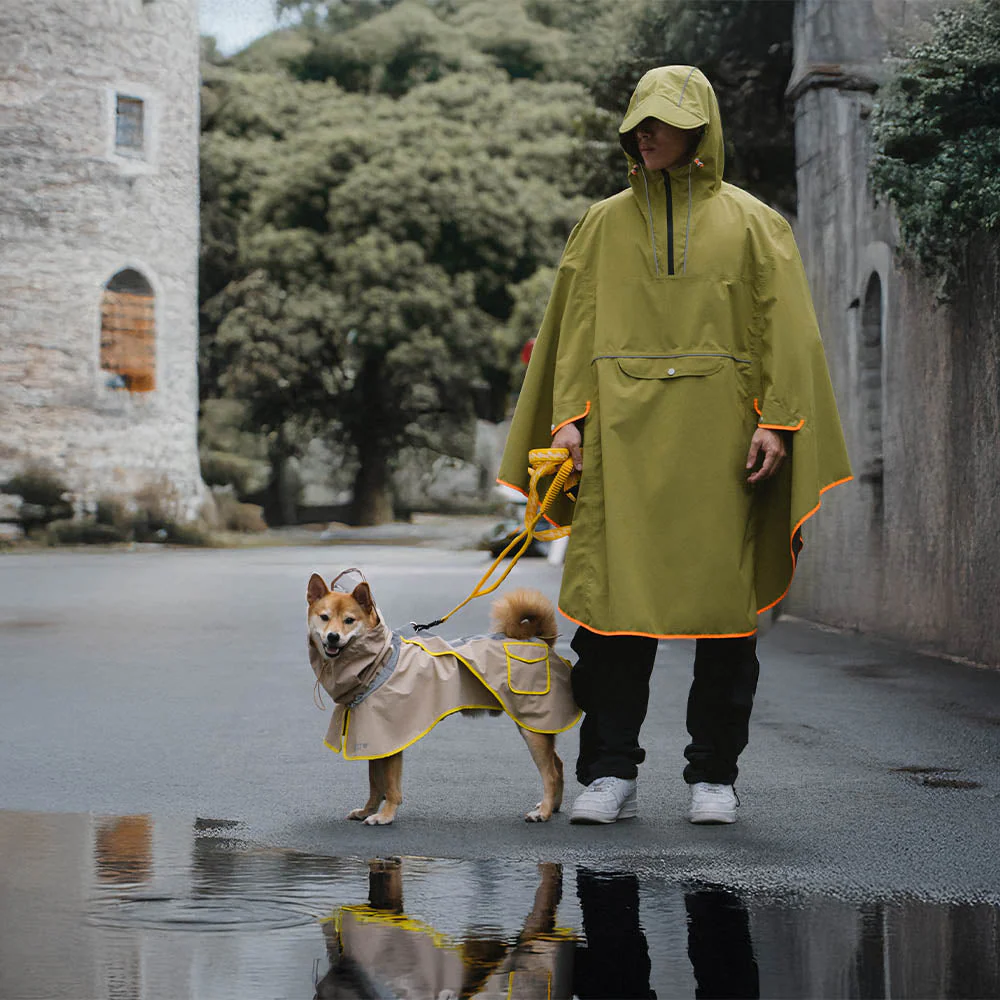Imperméable réfléchissant réglable avec poche pour chien et maître - Restez au sec - Image 3