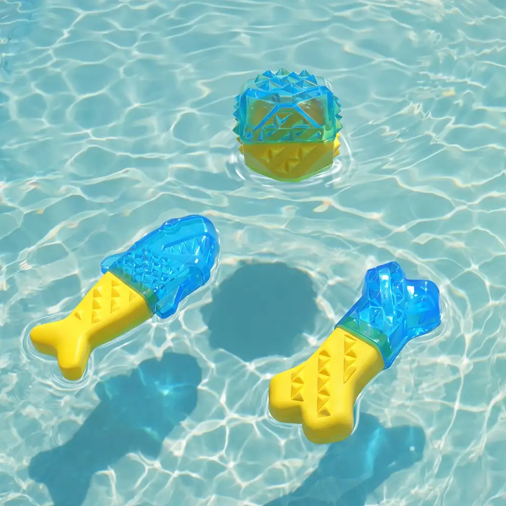 Jouet à mâcher pour chien en forme de dent, réfrigérable et remplissable d'eau. - Image 2
