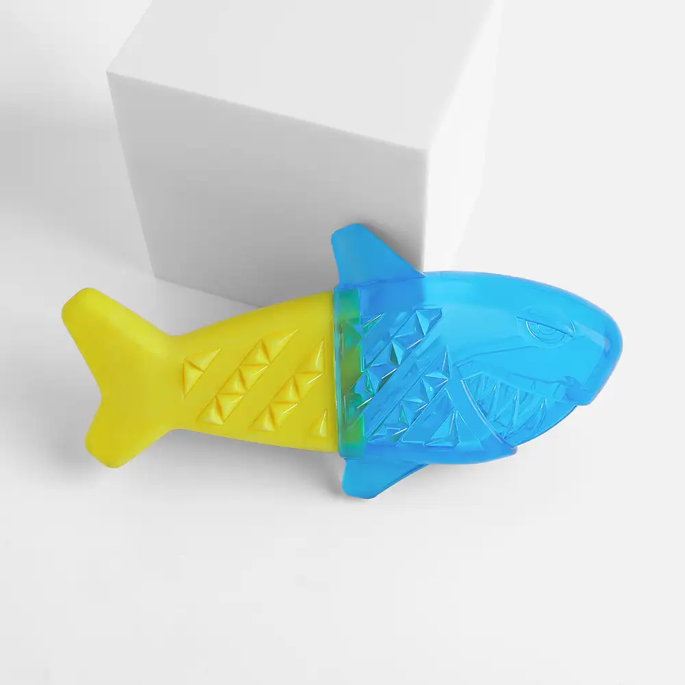 Jouet à mâcher pour chien en forme de dent, réfrigérable et remplissable d'eau. - Image 6