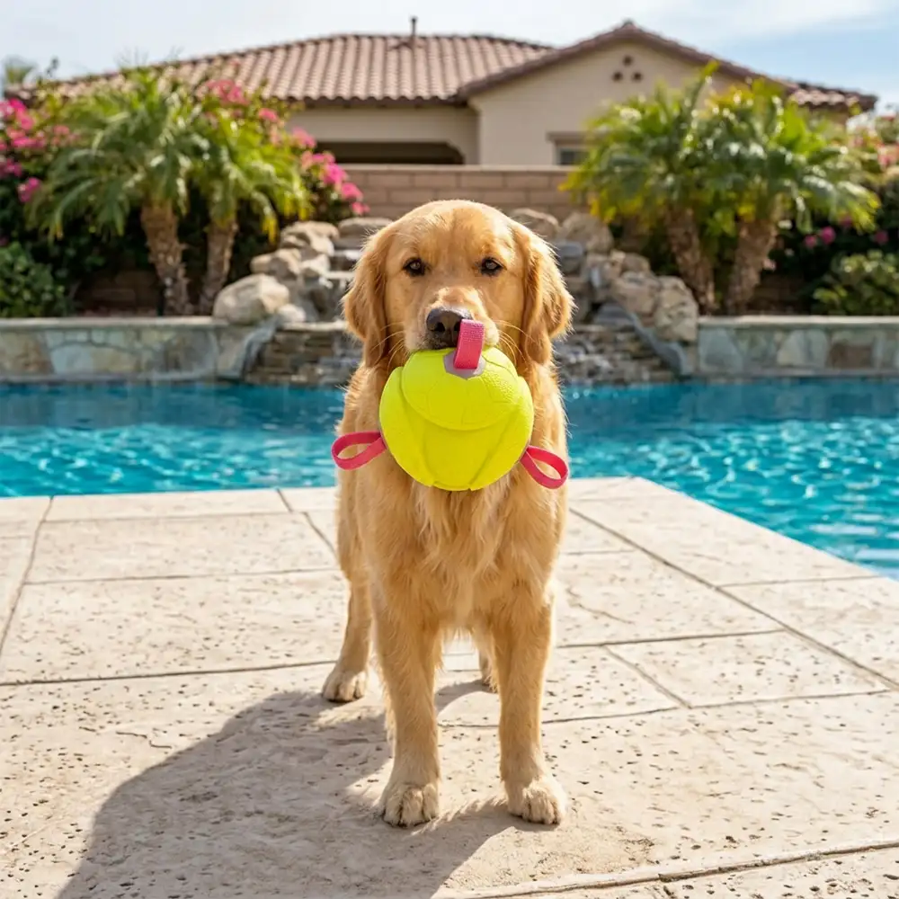 Jouet de chien flottant en forme de football avec des sangles - Image 7