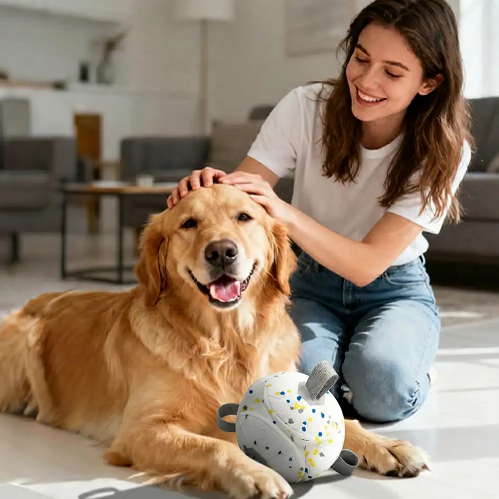 Jouet de chien flottant en forme de football avec des sangles - Image 9