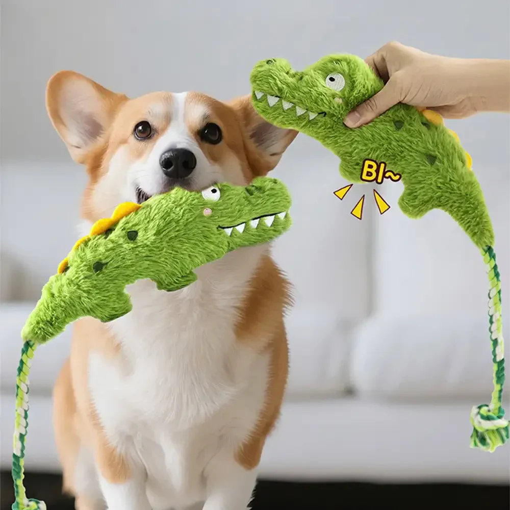 Jouet en peluche cranté pour chien de la série Animal, idéal pour la dentition.