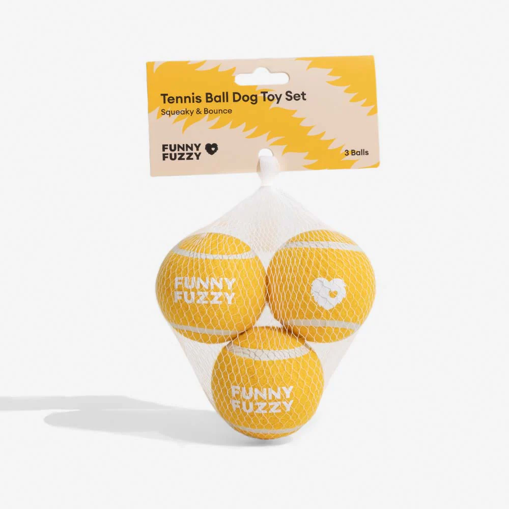 Jouet pour chien balle de tennis FUNNYFUZZY avec couineur et effet rebond - Image 14